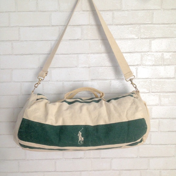Vintage Polo Ralph Lauren Canvas Duffle Gym Bag - Picture 1 of 8